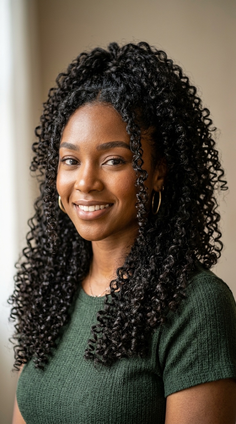 Half-Up, Half-Down Cascading Curls