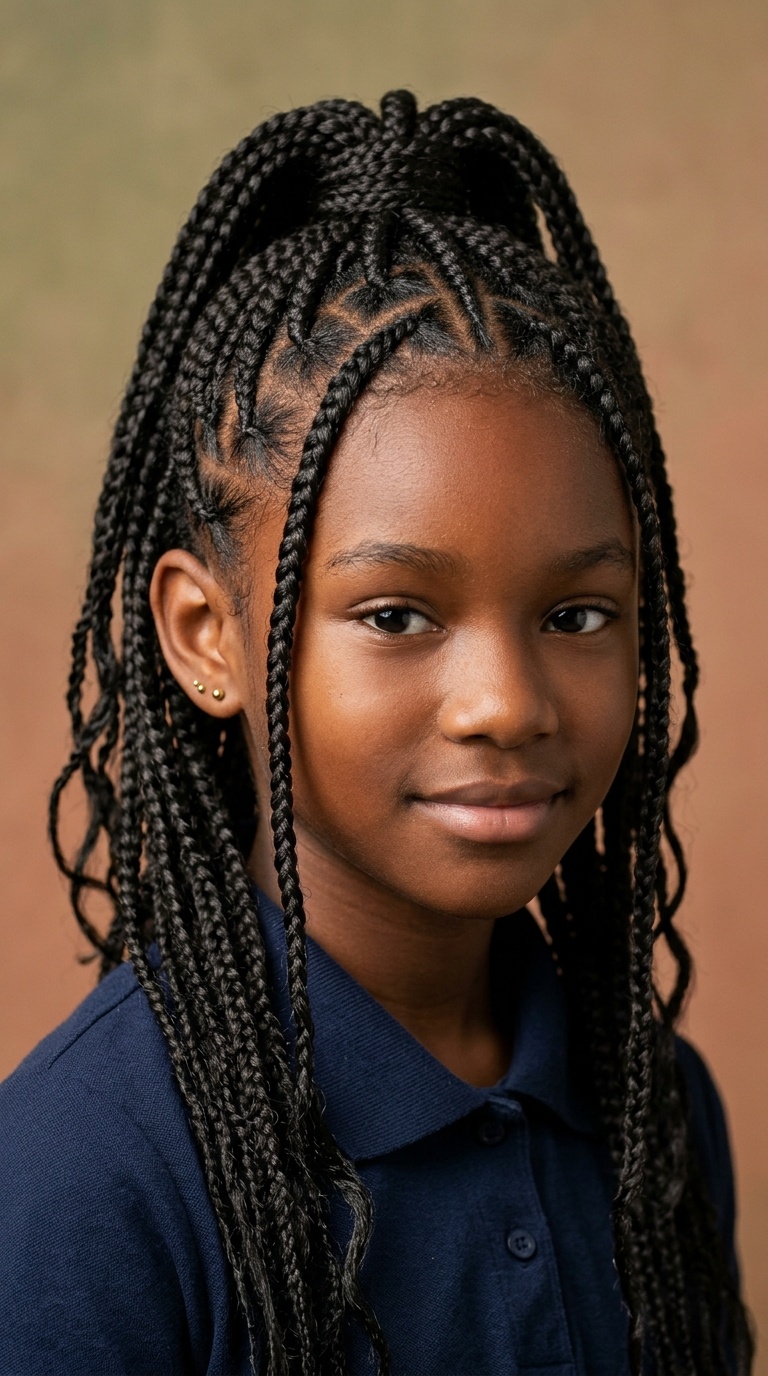 Half-Up Half-Down Cornrows
