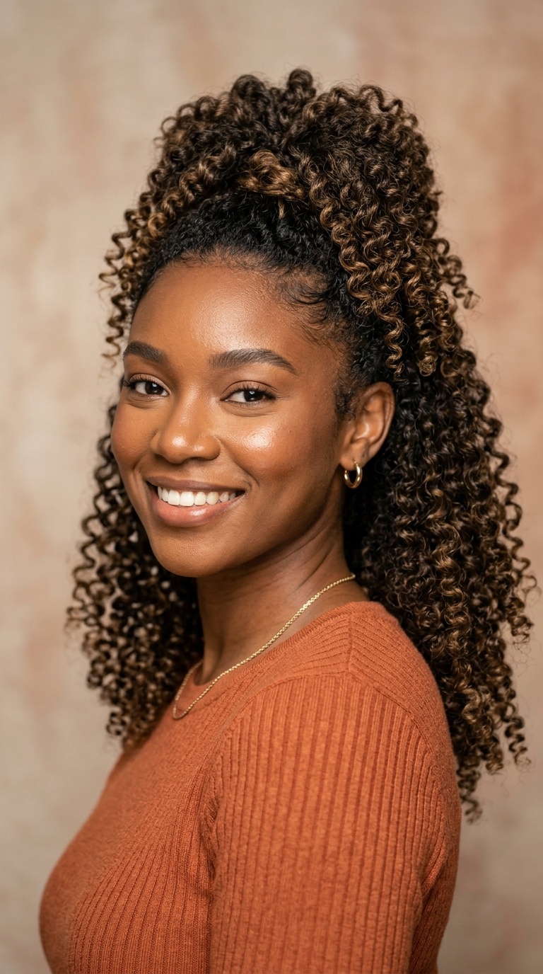 Half-Up Half-Down Crochet Curls