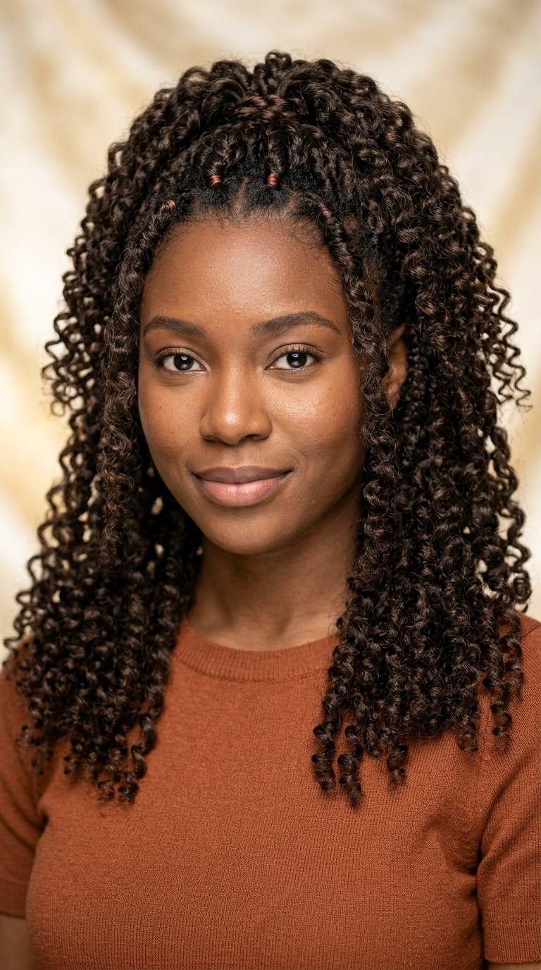 Half-Up Half-Down Crochet Curls