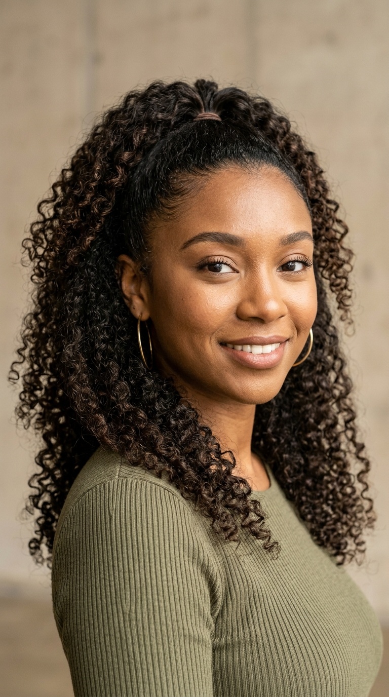 Half-Up, Half-Down Curly Delight