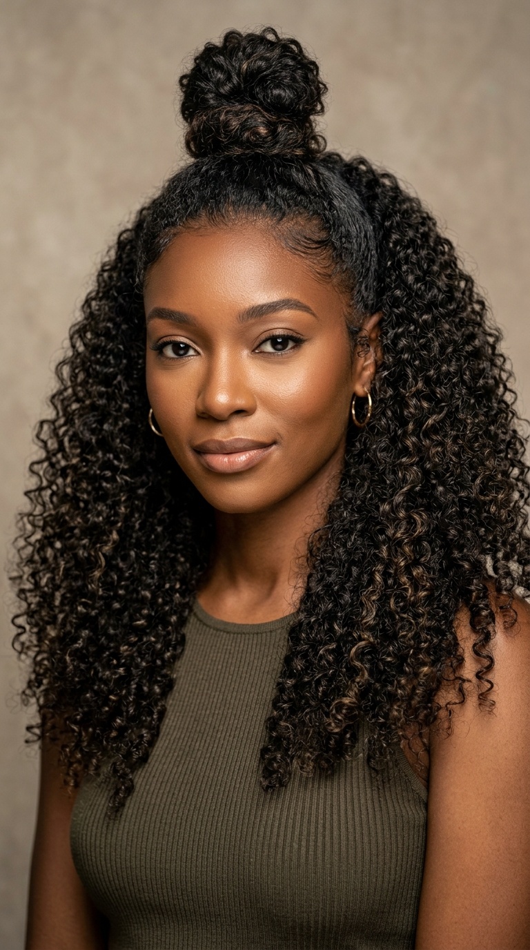 Half-Up Half-Down Curly Weave