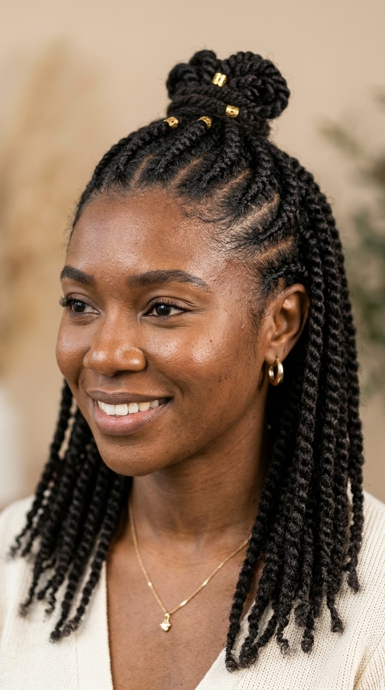 Half-Up Half-Down Flat Twists