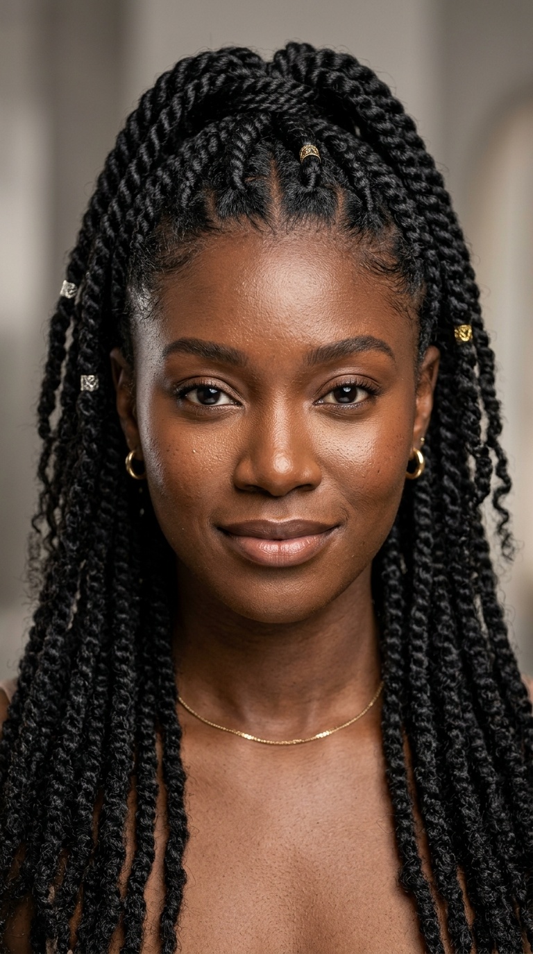 Half-Up Half-Down Flat Twists