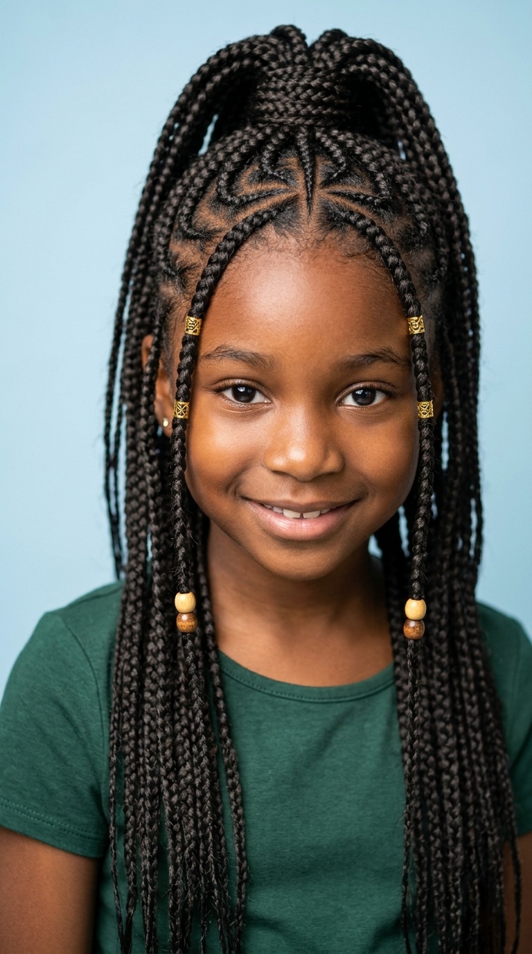 Half-Up, Half-Down Fulani Braids
