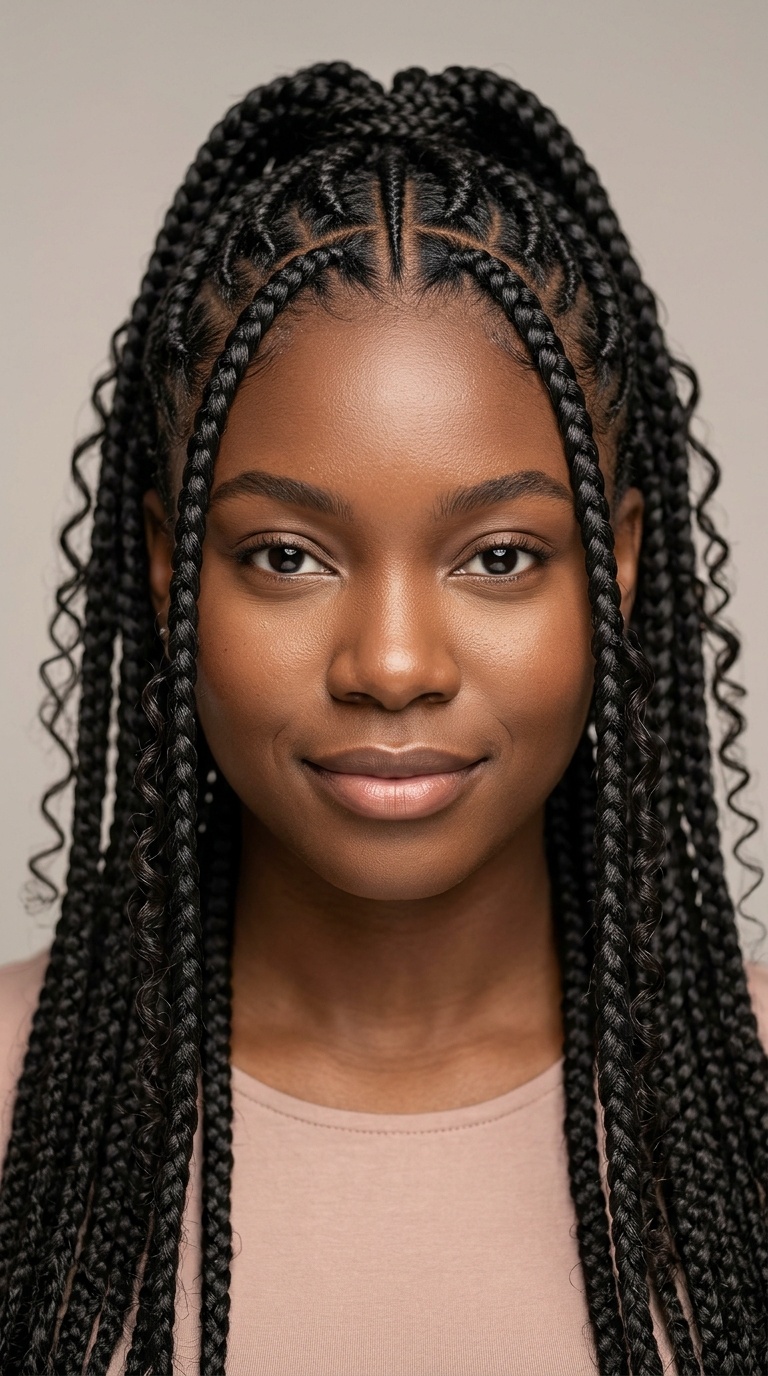 Half-Up, Half-Down Goddess Braids