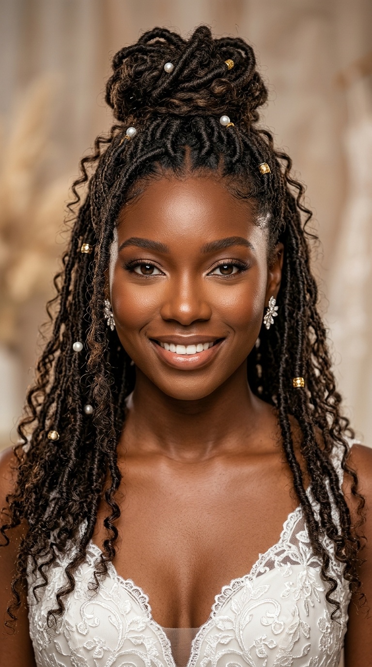 Half-Up Half-Down Goddess Locs