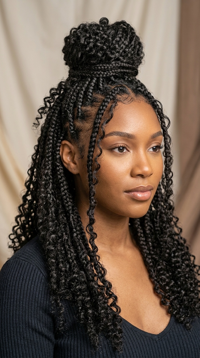 Half-Up, Half-Down Goddess Top Knot