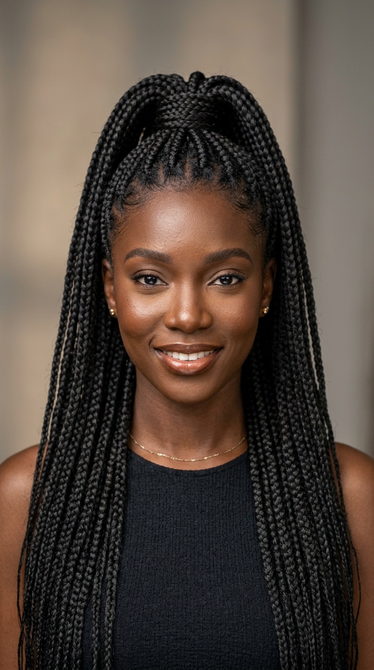 Half-Up, Half-Down High Ponytail