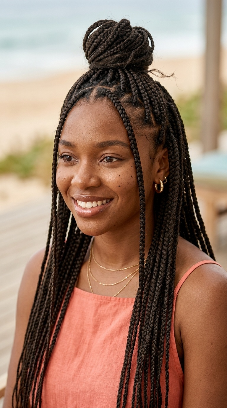 Half-Up Half-Down Knotless Braids