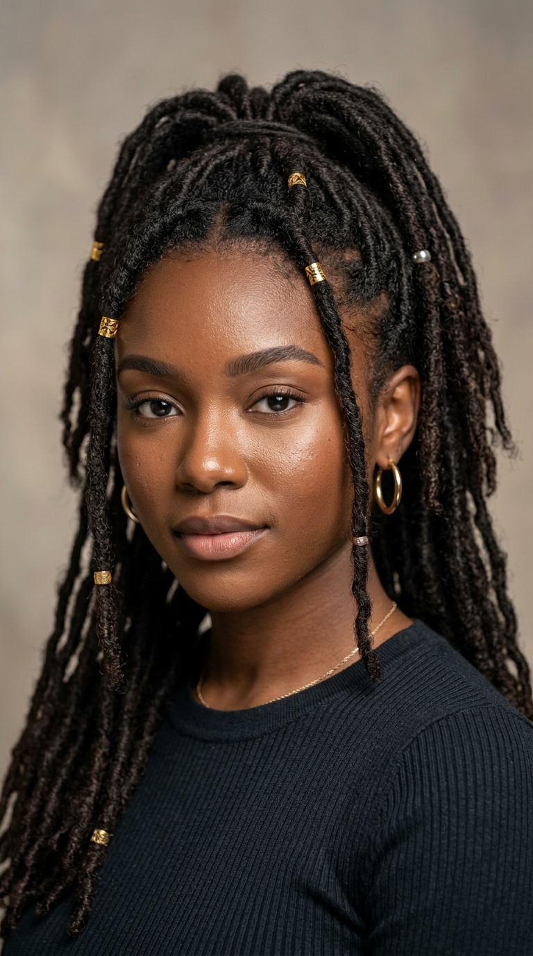 Half-Up, Half-Down Locs