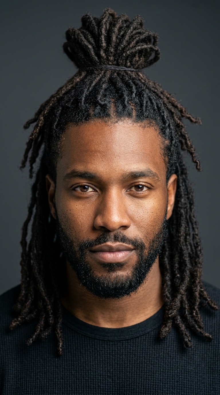 Half-Up Half-Down Man Bun
