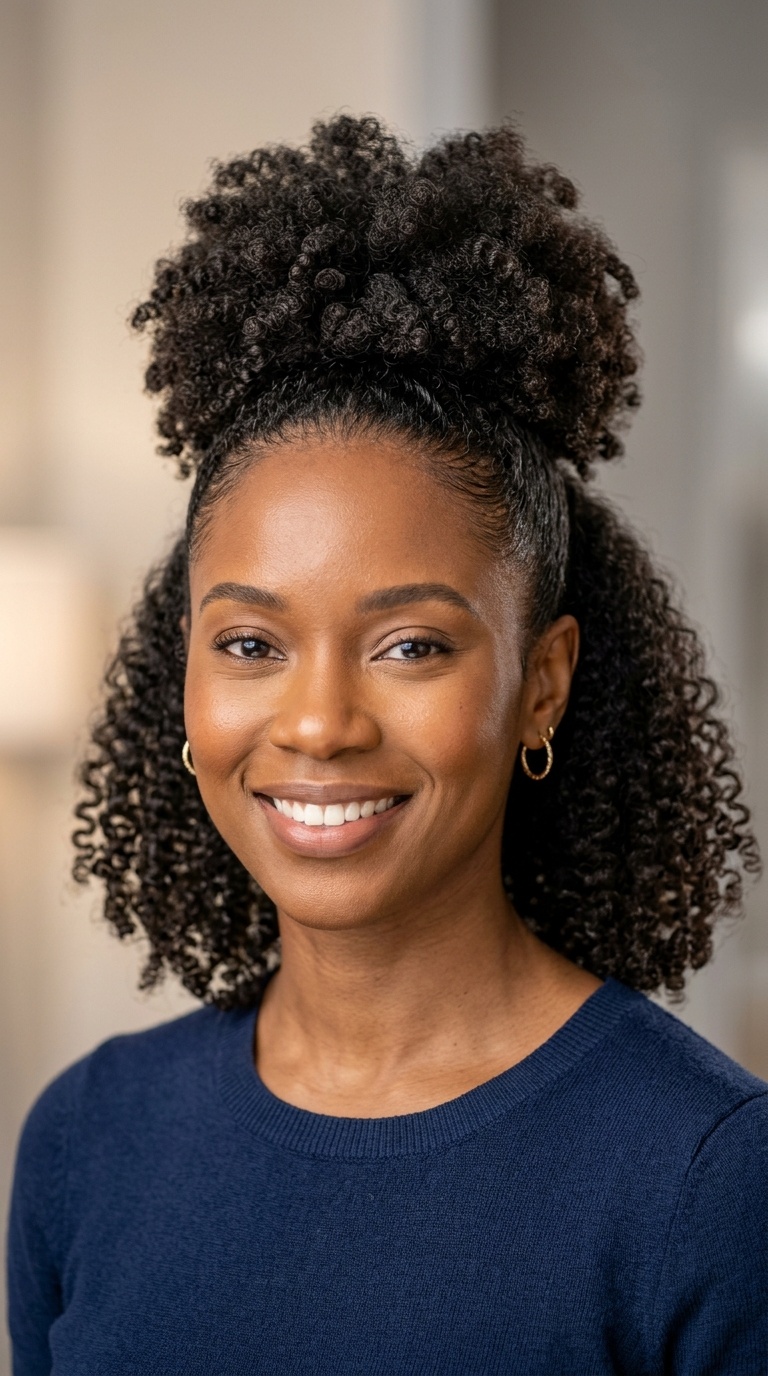 Half-Up, Half-Down Puff