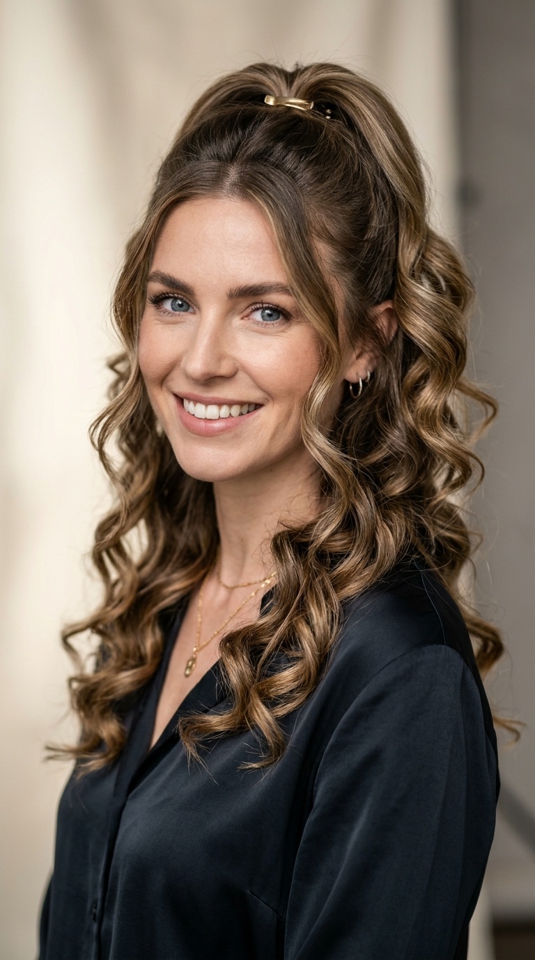 Half-Up Half-Down Ribbon Curls