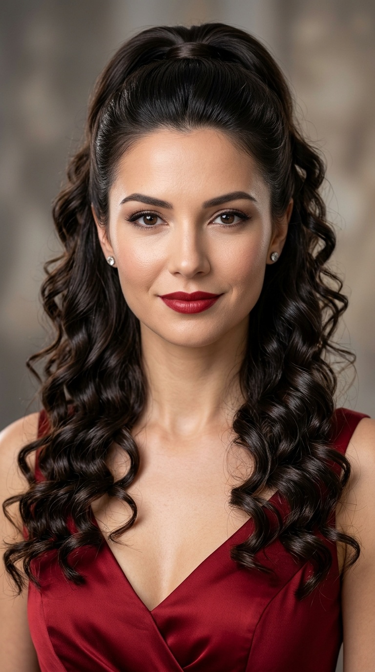 Half-Up Half-Down Ribbon Curls