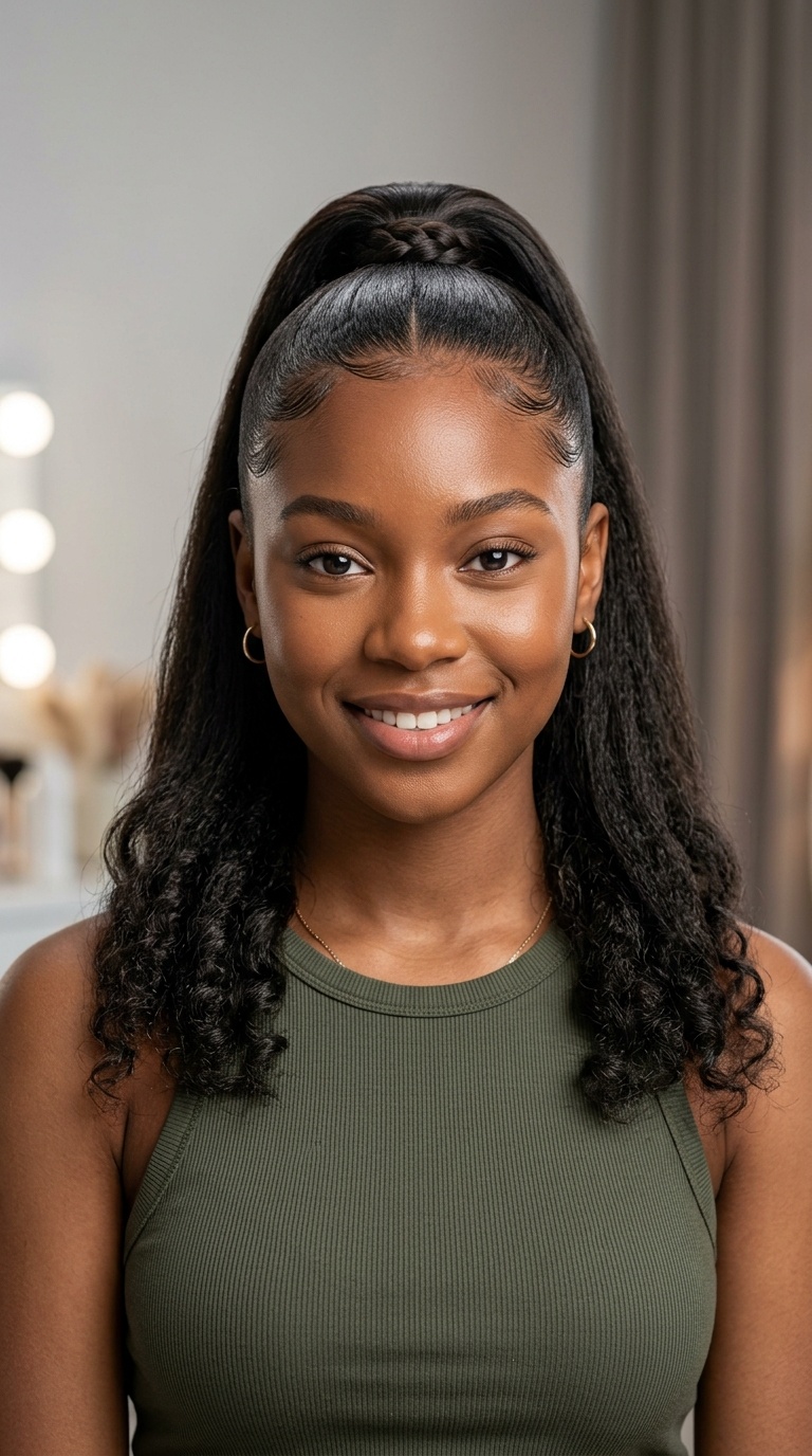 Half-Up Half-Down Sleek Look