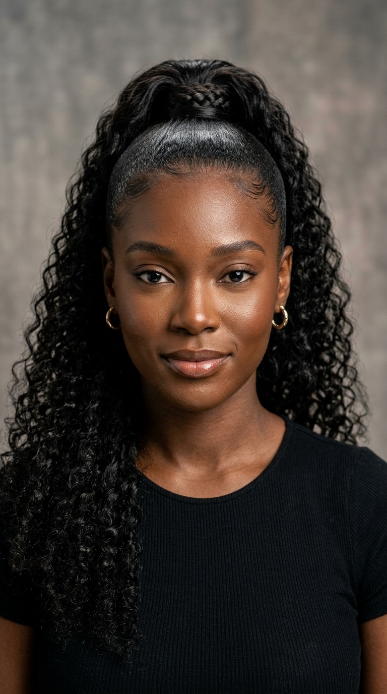 Half-Up Half-Down Sleek Ponytail