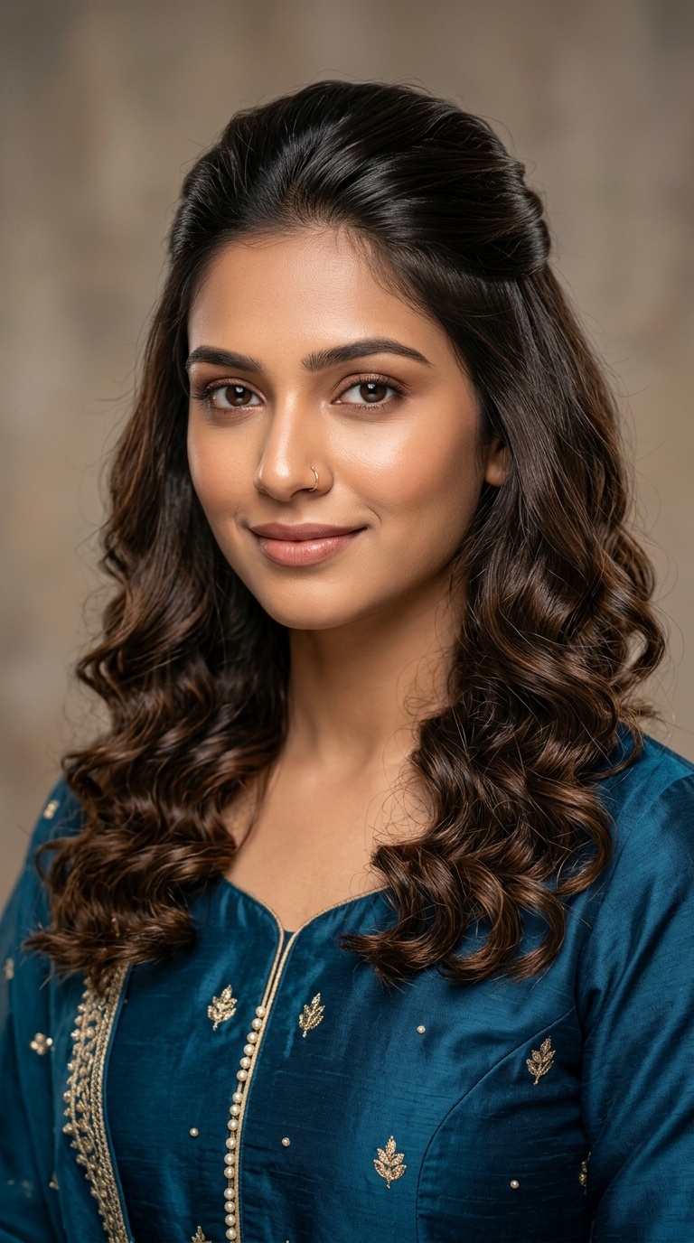 Half-Up Half-Down Soft Curls