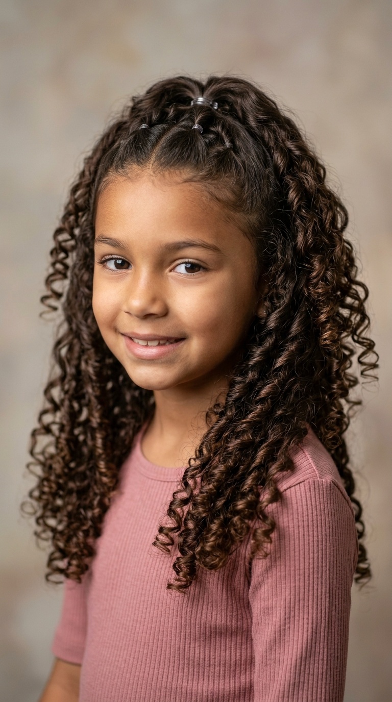 Half-Up, Half-Down Spiral Curls