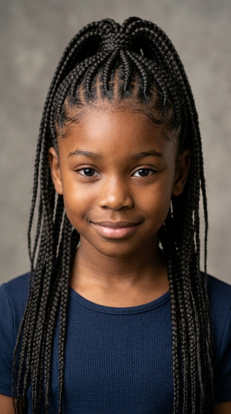 Half-Up Half-Down Stitch Braids