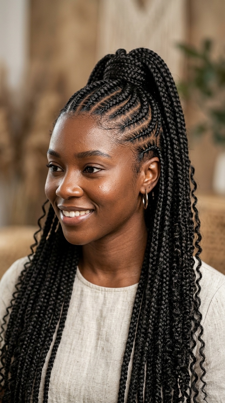 Half-Up Half-Down Stitch Rows