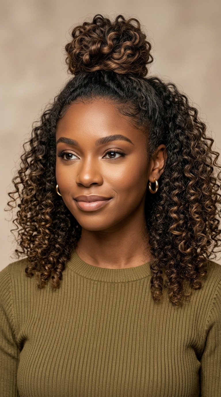 Half-Up, Half-Down Top Knot
