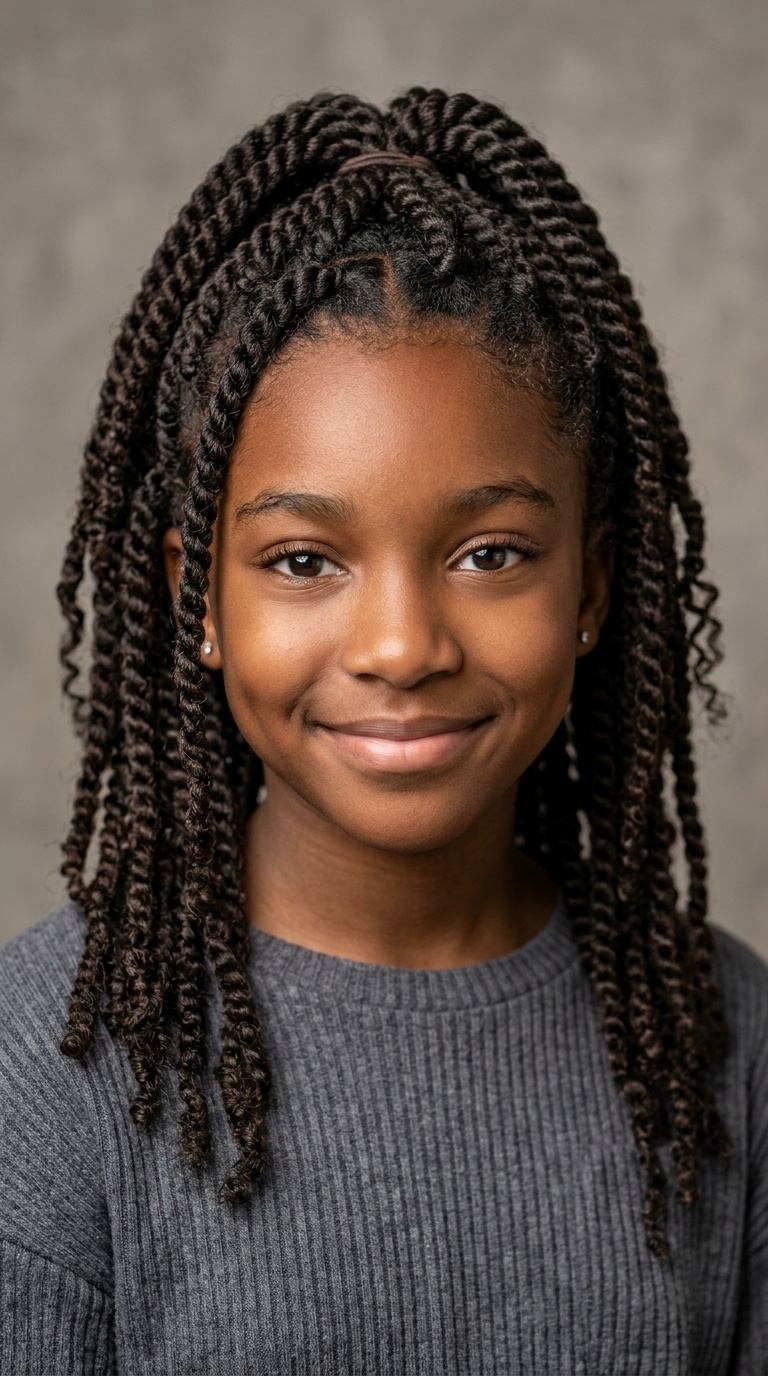 Half-Up Half-Down Two-Strand Twists