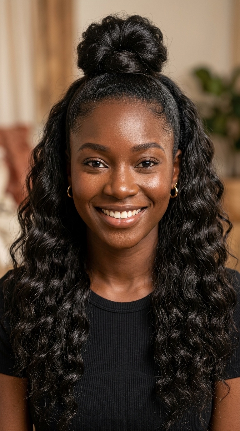 Half-Up Half-Down Wavy Crimp