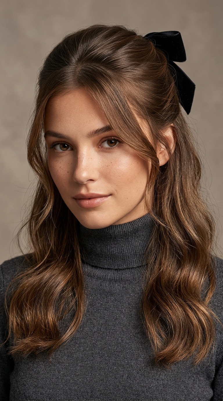 Half-Up, Half-Down with a Bow