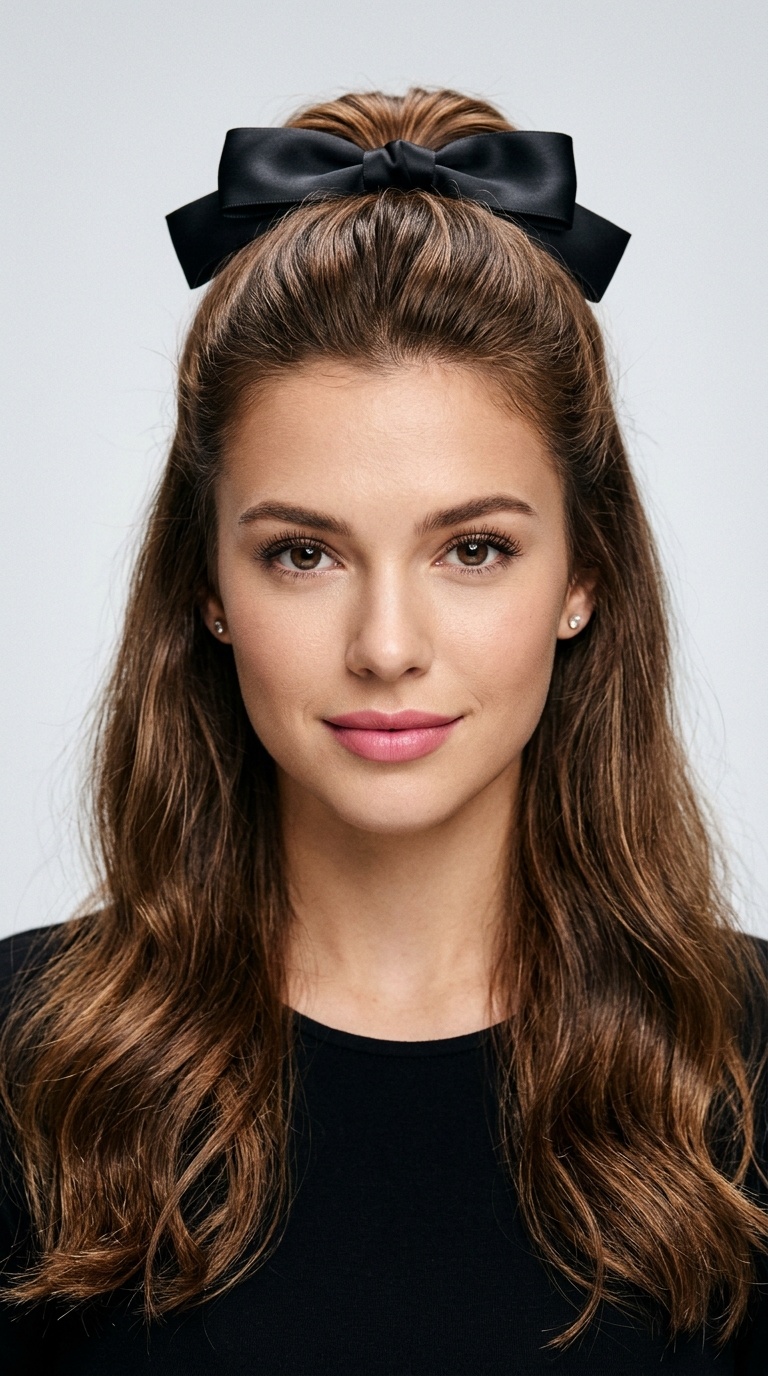 Half-Up, Half-Down with a Bow