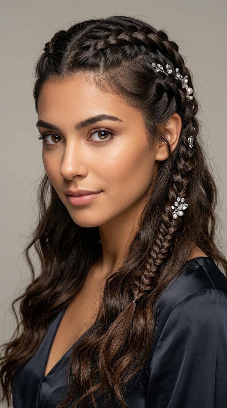Half-Up Half-Down with Braids