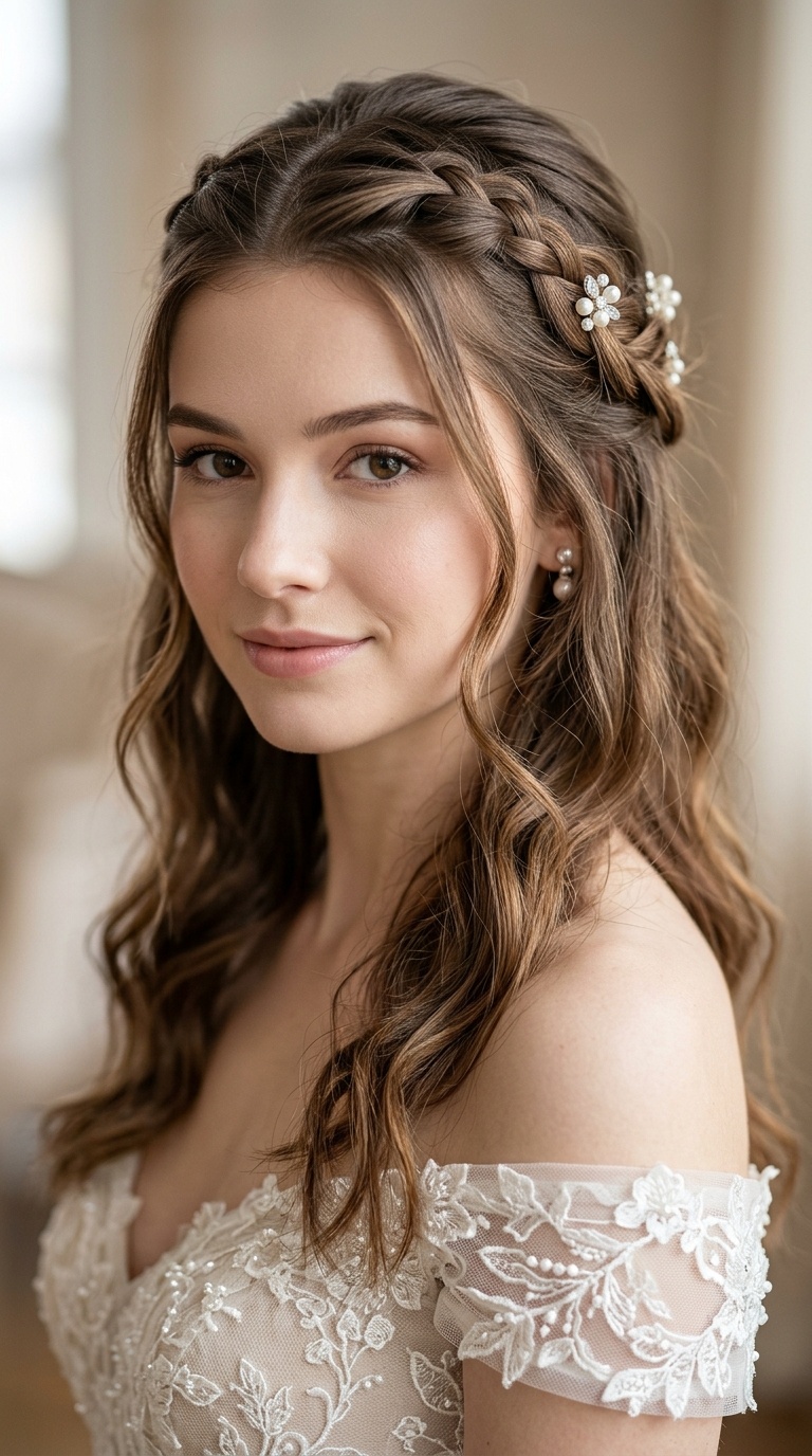 Half-Up, Half-Down with Braids