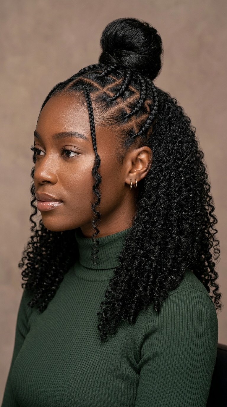 Half-Up Half-Down with Criss-Cross Parts