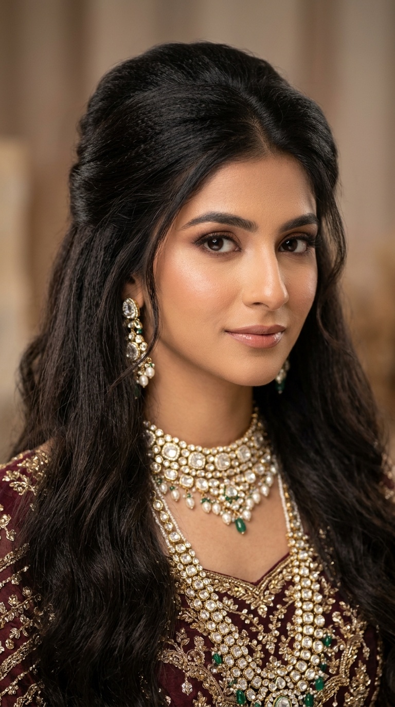 Half-Up Half-Down with Crown Volume