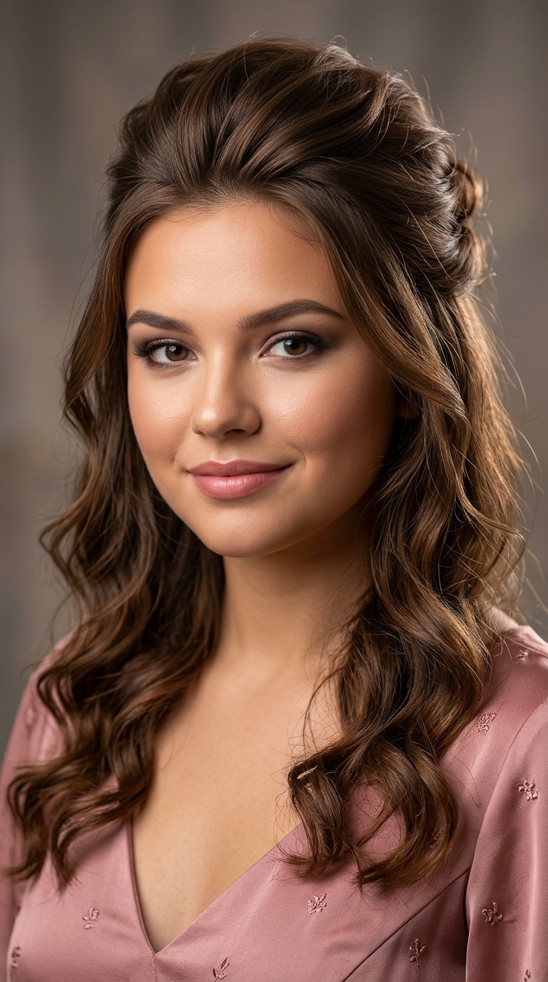 Half-Up, Half-Down with Crown Volume