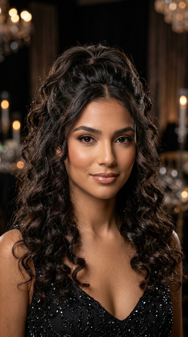 Half-Up Half-Down with Curls