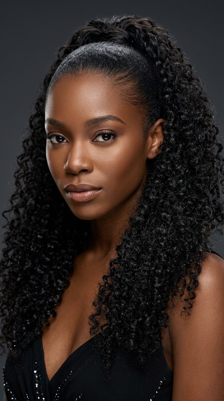 Half-Up Half-Down with Curly Extensions