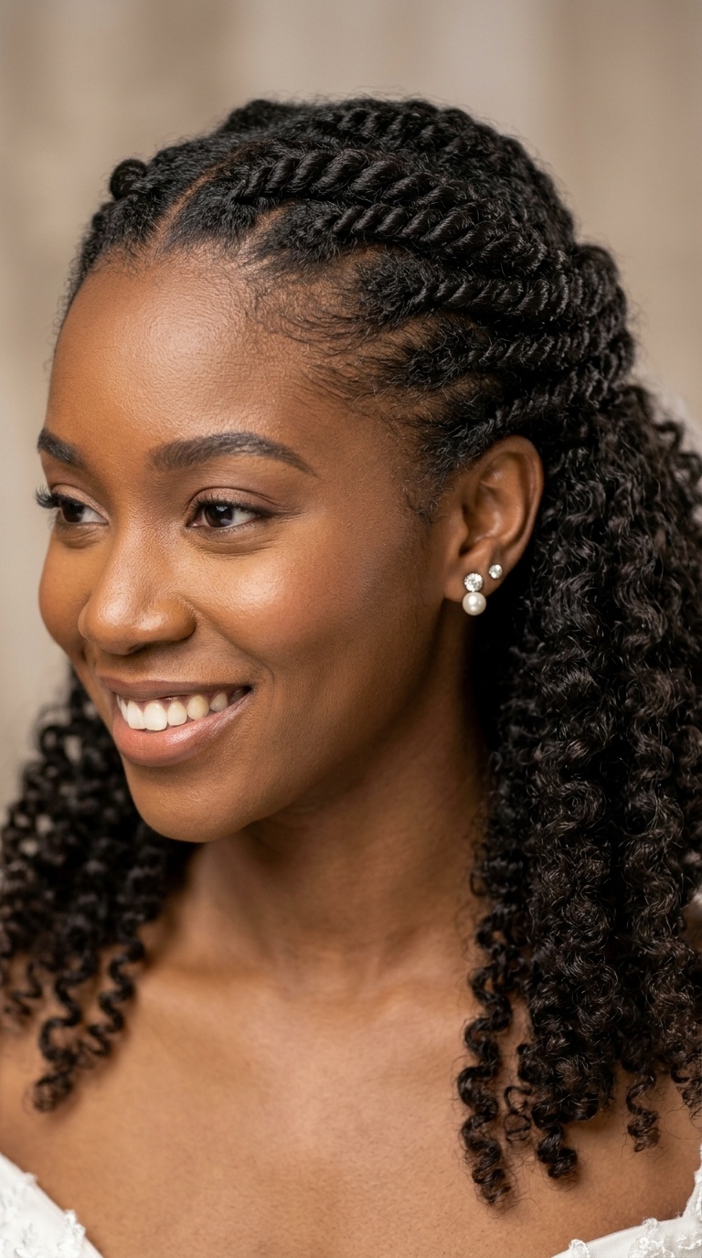 Half-Up Half-Down with Flat Twists