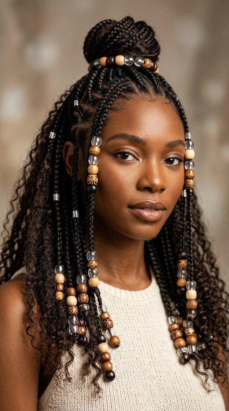 Half-Up Half-Down with Mixed Textures