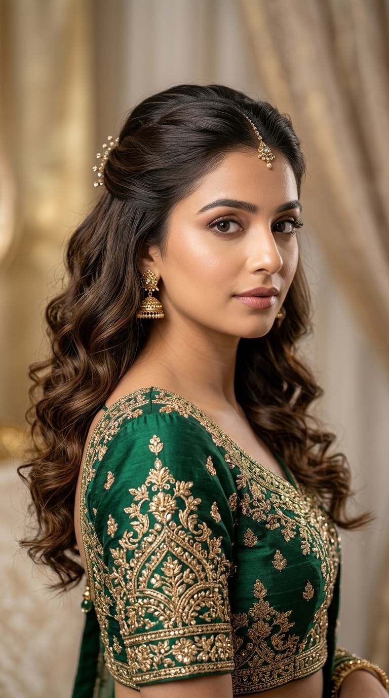 Half-Up Half-Down with Soft Curls