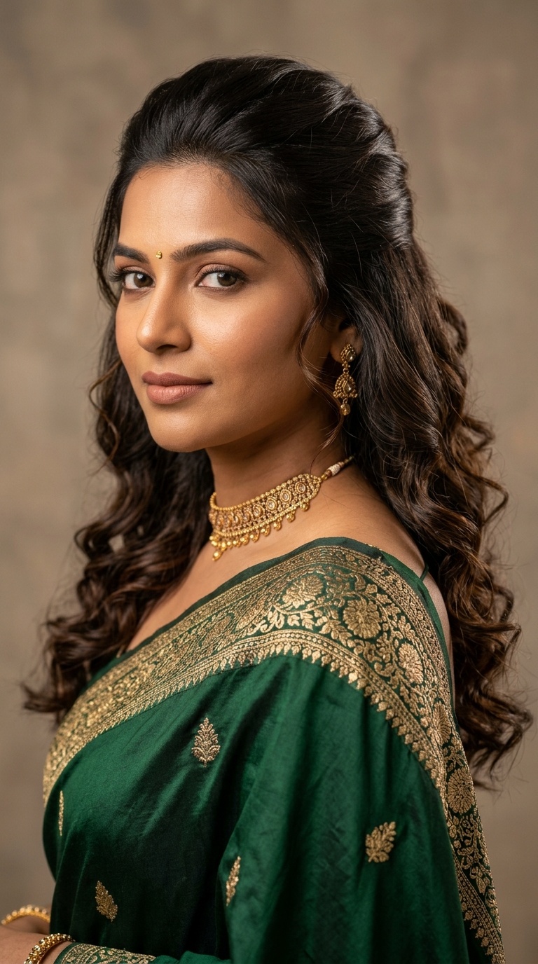 Half-Up Half-Down with Soft Curls