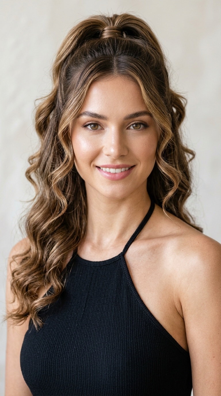Half-Up Half-Down with Soft Curls