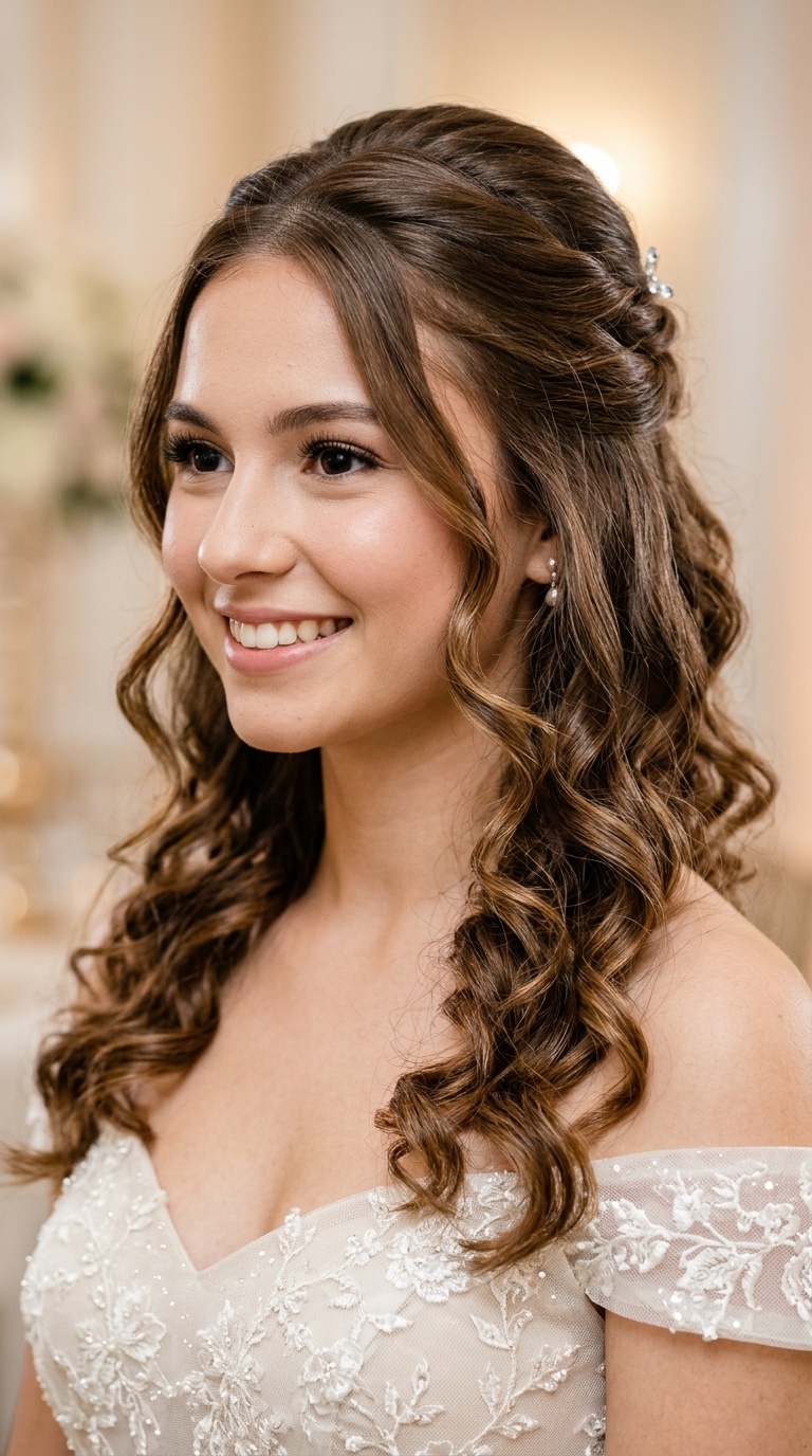 Half-Up, Half-Down with Soft Curls