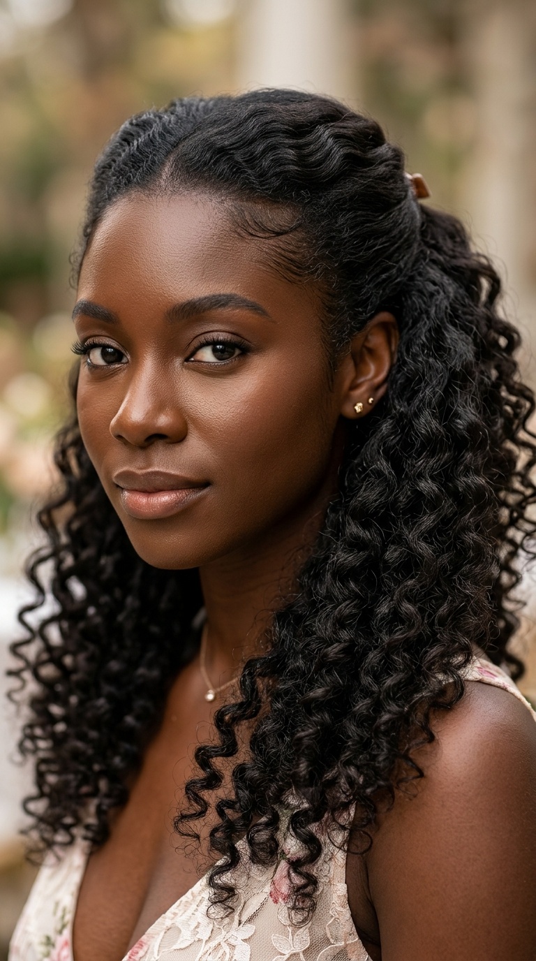 Half-Up Half-Down with Soft Curls