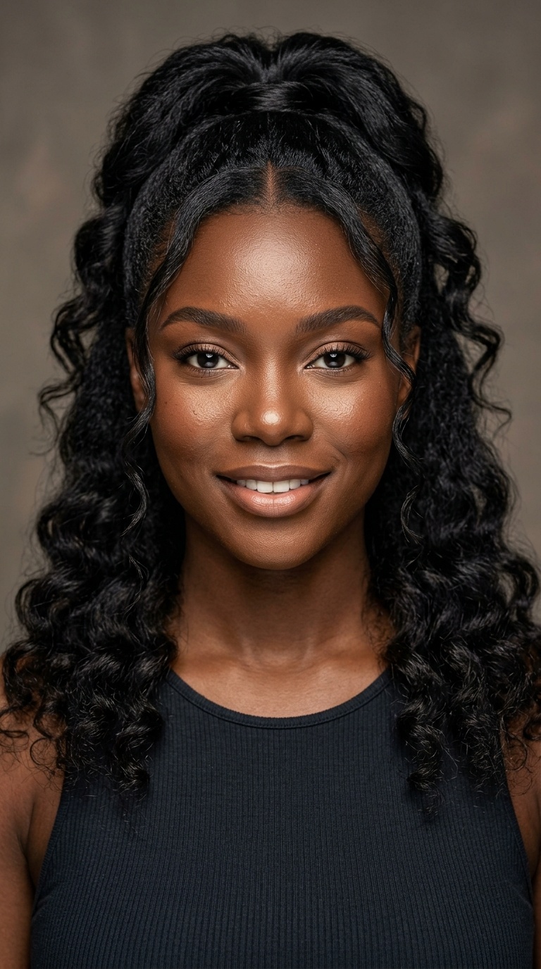 Half-Up Half-Down with Soft Waves