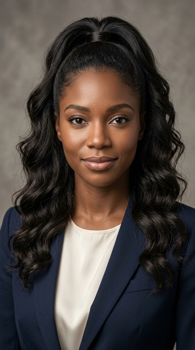 Half-Up, Half-Down with Soft Waves
