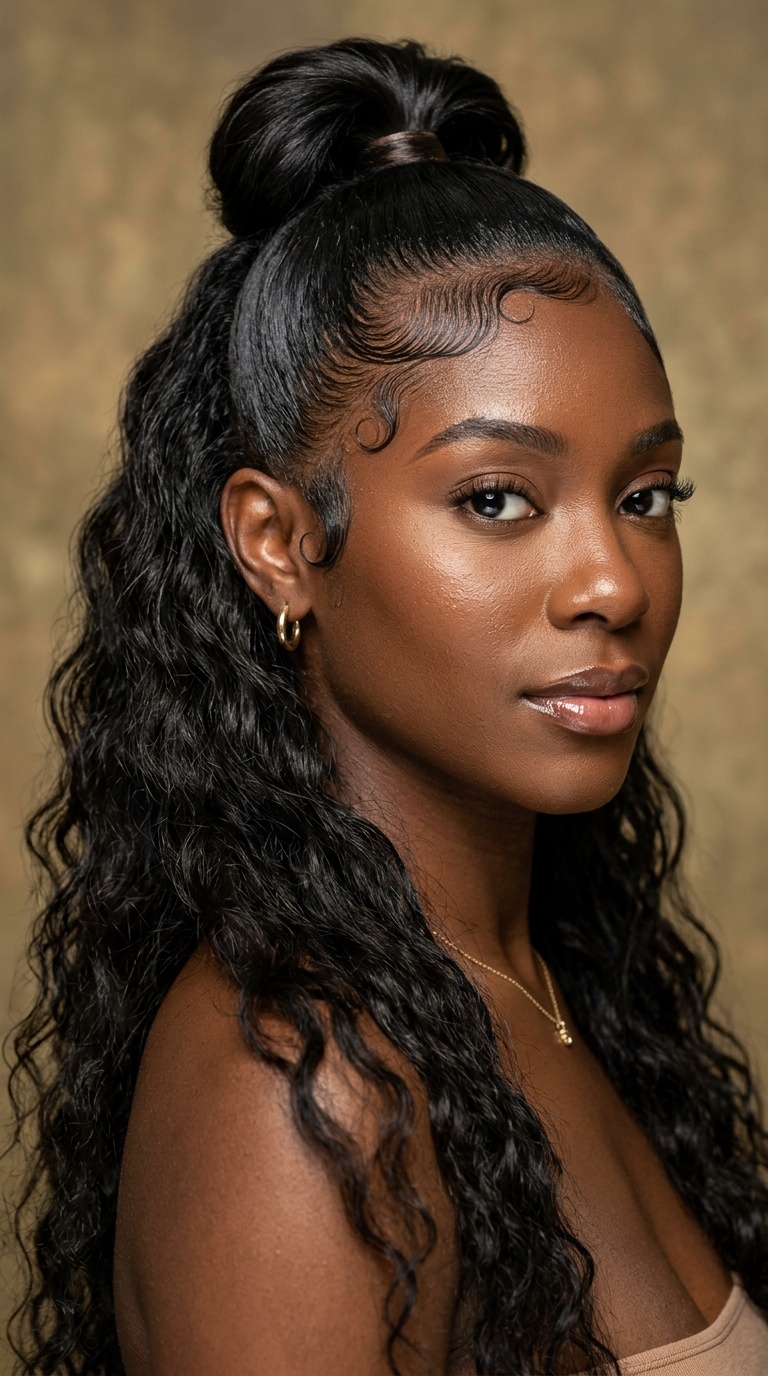 Half-Up Half-Down with Swoop Edges