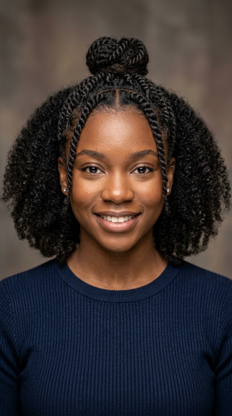 Half-Up, Half-Down with Twists