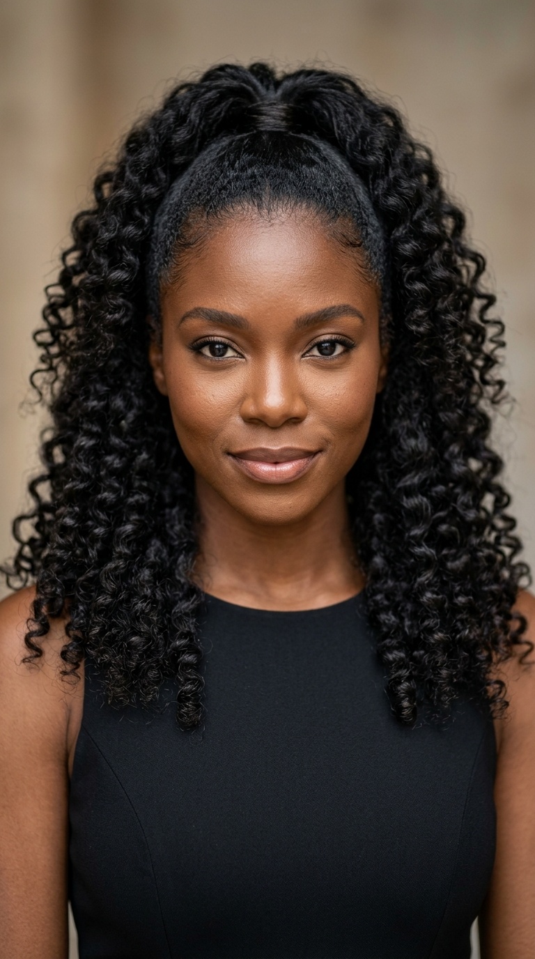Half-Up Half-Down with Wand Curls