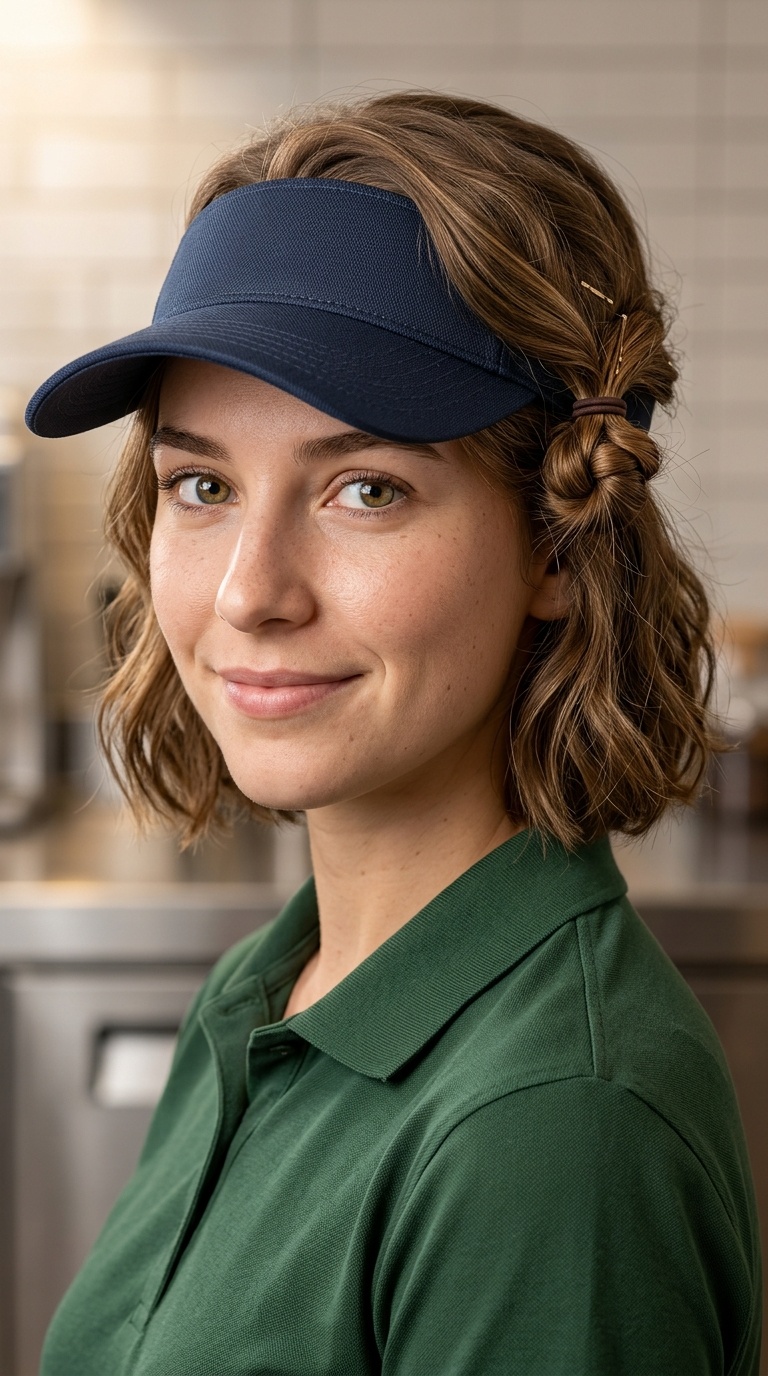 Half-Up Low Knot (for Shorter Hair)